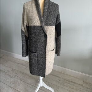 Color block#Sweater coat